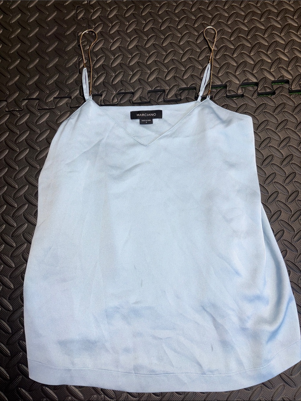 Marciano Pale Blue Satin Spaghetti Strap blouse